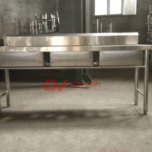 chậu rửa công nghiệp 1 hố có kệ 1000x500x800mm 4