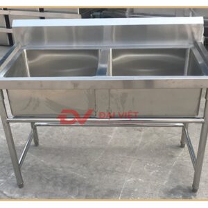 chậu rửa công nghiệp đôi 1200x600x800mm 4