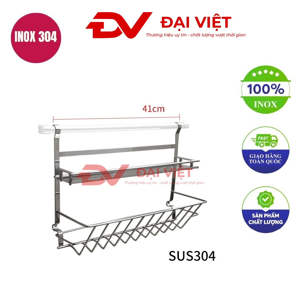 kệ inox 1 tầng treo tường 41cm