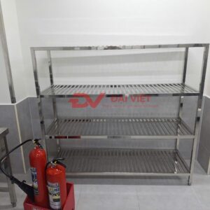 kệ inox 4 tầng nan 1800x500x1500mm kệ inox dùng để chứa chén bát, thực phẩm trong bếp công nghiệp
