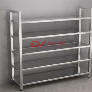 kệ inox 5 tầng 1200x300x1580mm Bề mặt kệ dạng tấm inox phẳng dày 1mm