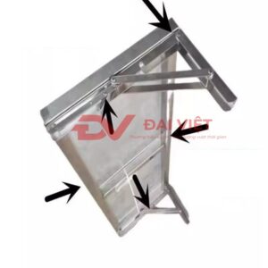 kệ phẳng inox 1 tầng treo tường gấp gọn 800x400mm các mép gấp được chấn gấp và tạo hình bằng máy CNC