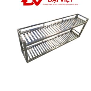 kệ song inox 2 tầng treo tường 1500x300x400mm Khoảng cách giữa các thanh nan 20mm – 40 mm