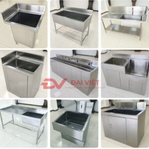 máng rửa tay inox công nghiệp 1800x500x700mm 6