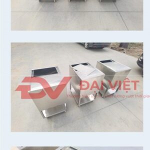 thùng đá âm bàn có khay topping 1000x1000x800mm với các bộ phận làm từ inox 304