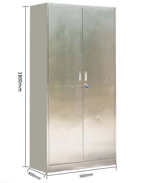 tủ hồ sơ 2 cửa inox 900x400x1800mm với chất Liệu Khung làm từ tấm Inox 304 dày 1mm