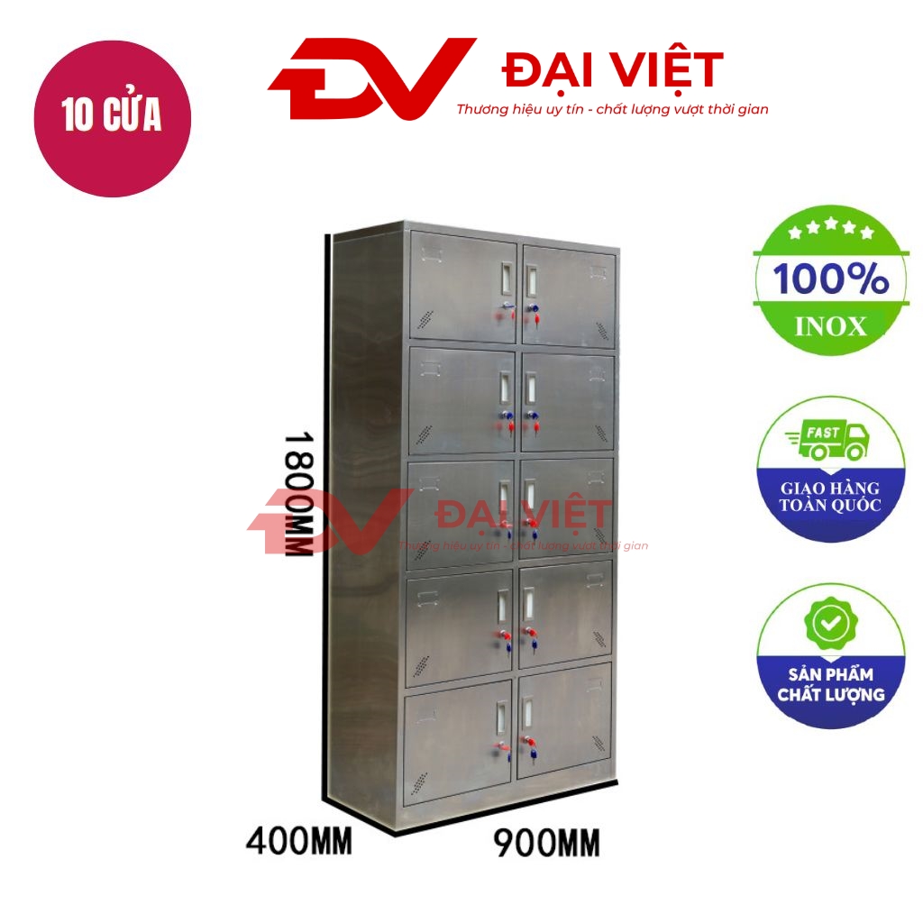 tủ hồ sơ inox 10 cửa 900x400x1800mm