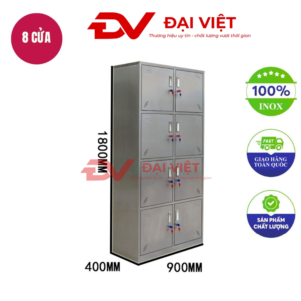 tủ hồ sơ inox 8 cửa 900x400x1800mm