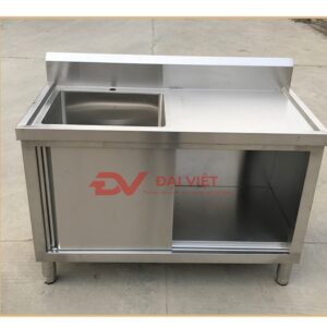 tủ inox có chậu rửa 1000x500x800mm 1