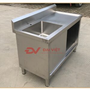 tủ inox có chậu rửa 1000x500x800mm 2