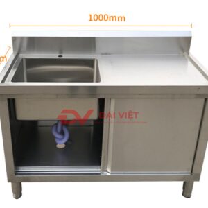 tủ inox có chậu rửa 1000x500x800mm 5