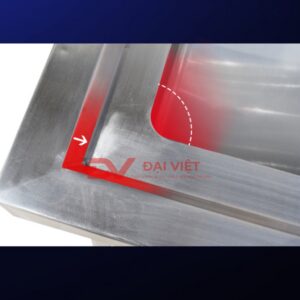 tủ inox có chậu rửa 1000x500x800mm khung chậu rửa được cắt bằng máy CNC và tạo hình bằng máy chấn thuỷ lực