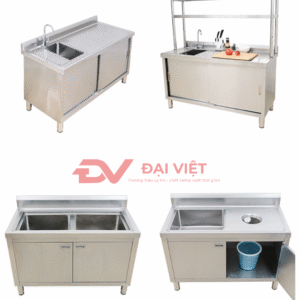 tủ inox tích hợp bồn rửa 1000x500x800mm 1