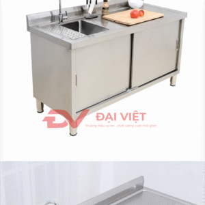 tủ inox tích hợp bồn rửa 1000x500x800mm 2