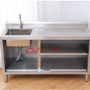 tủ inox tích hợp bồn rửa 1450x600x800mm 3