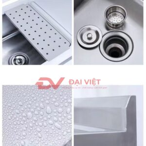tủ inox tích hợp bồn rửa 1450x600x800mm 8