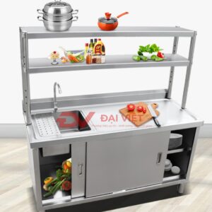 tủ inox tích hợp bồn rửa 800x500x800mm 1