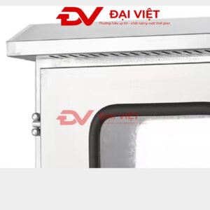 vỏ tủ điện điều khiển inox ngoài trời 2 lớp cửa 300x400x250mm với mái che chống nước và chống bụi