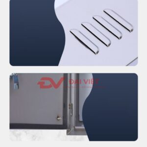 vỏ tủ điện inox ngoài trời 600x800x180mm với lam thoát khí và bản lề