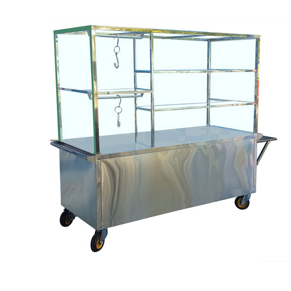 xe đẩy bán hàng inox