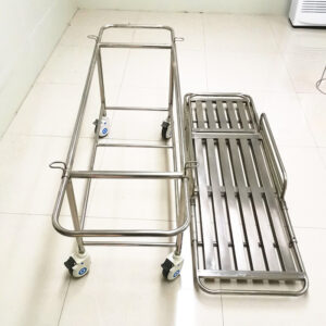 xe đẩy băng ca inox 1950x600x800mm xe có thanh chắn bảo vệ