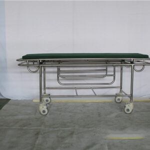 xe đẩy bệnh nhân inox 2 bánh lớn 2 bánh nhỏ với Chất Liệu Ống Inox tròn kích thước 2.5cm mối hàn bằng công nghệ hàn TIG