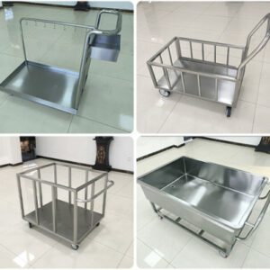 xe đẩy inox 2 tầng 600x500x900mm Sử Dụng️ Công Nghệ Cắt Laser