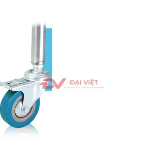 xe đẩy inox y tế 2 tầng kèm ngăn kéo 690x460x910mm Có 4 bánh xe đường kính 90mm