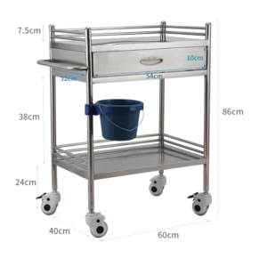 xe đẩy y tế 2 tầng 500x400x860mm Sử Dụng️ Công Nghệ Cắt Laser