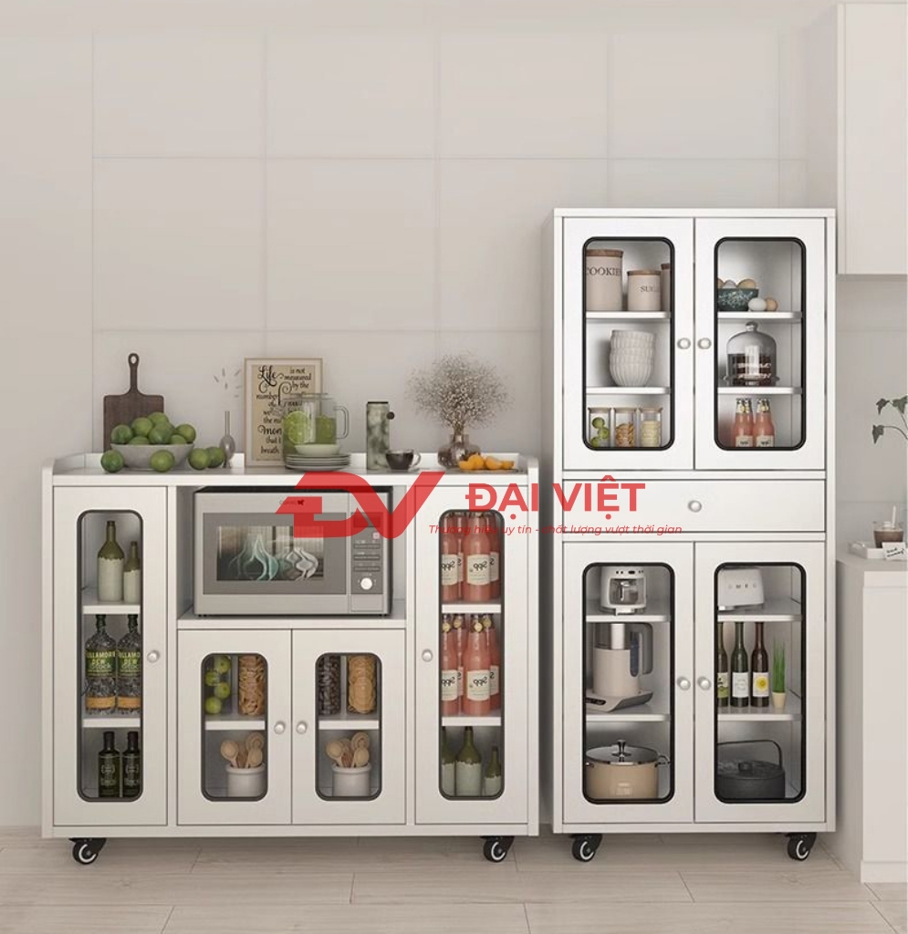 Tủ bếp inox cánh kính