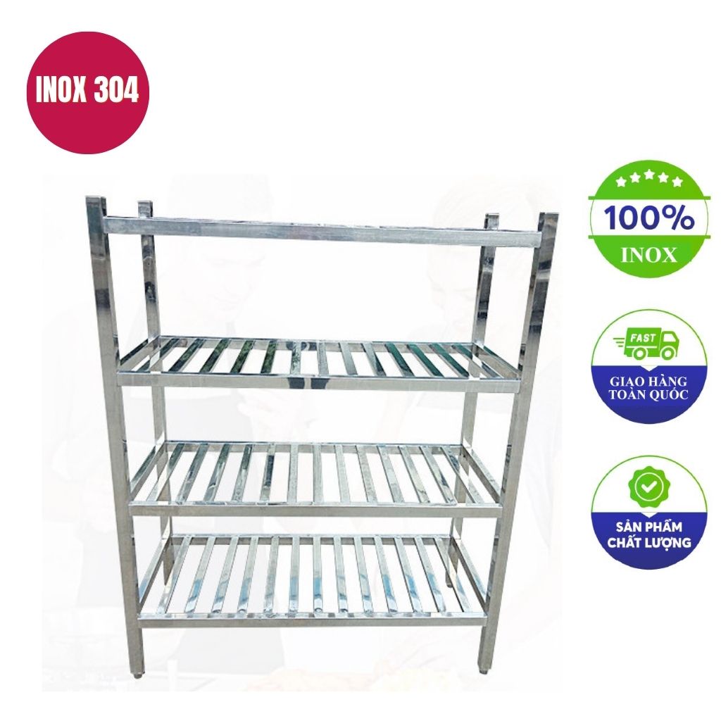 kệ inox 4 tầng 1800x500x1800mm