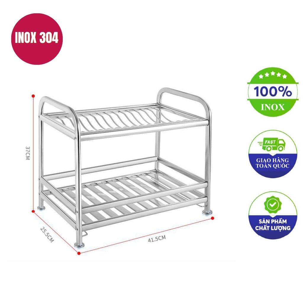 kệ inox 2 tầng