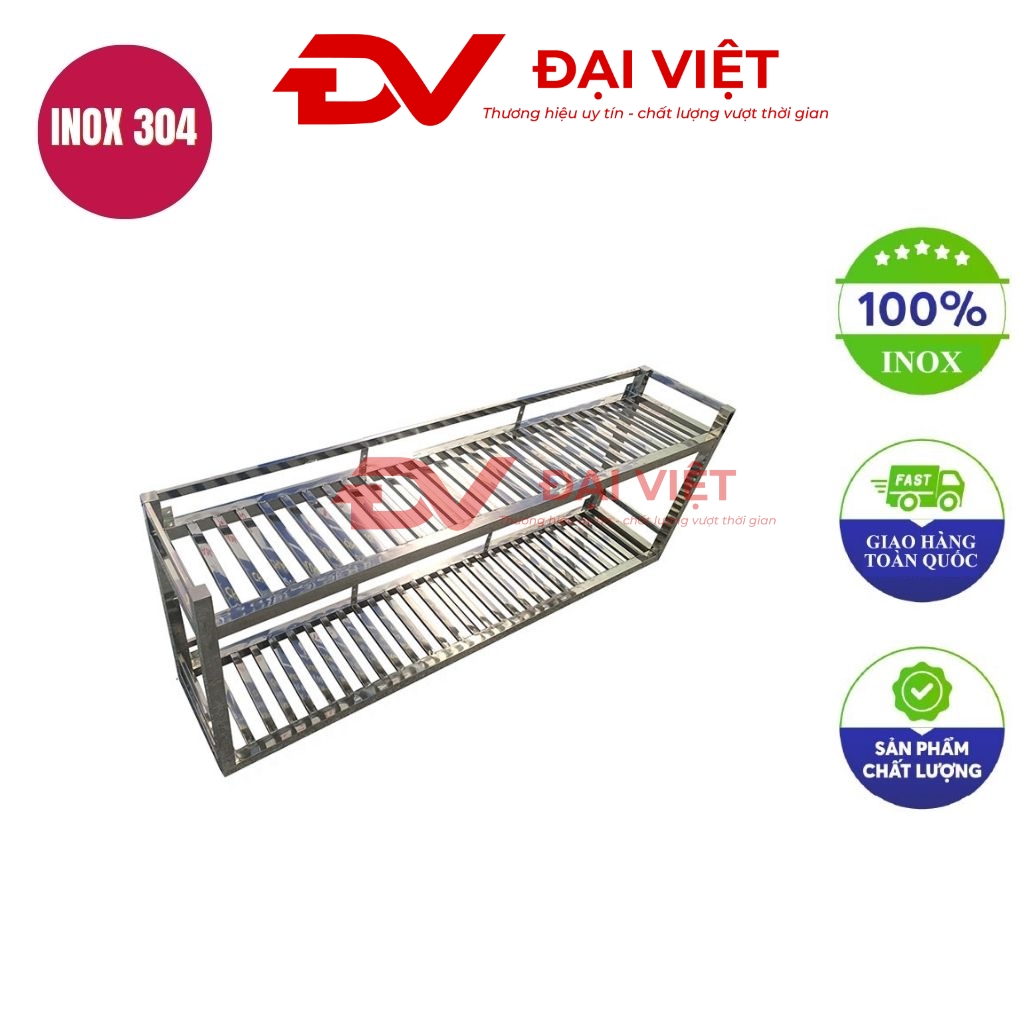 kệ chén inox 2 tầng treo tường