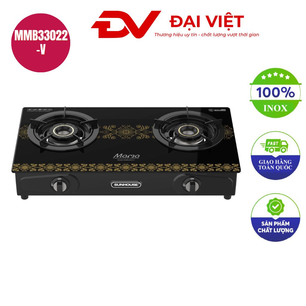 Bếp gas dương kính sunhouse Mama MMB33022 V Bếp gas dương kính sunhouse Mama MMB33022 V