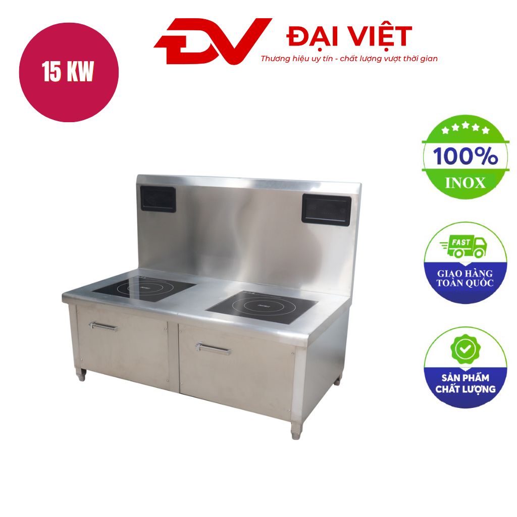 Bếp hầm đôi điện từ 15kw mặt phẳng kính vuông Bếp hầm đôi điện từ 15kw mặt phẳng kính vuông
