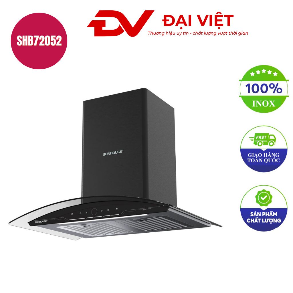 Máy hút mùi kính cong Sunhouse SHB72052 Máy hút mùi kính cong Sunhouse SHB72052