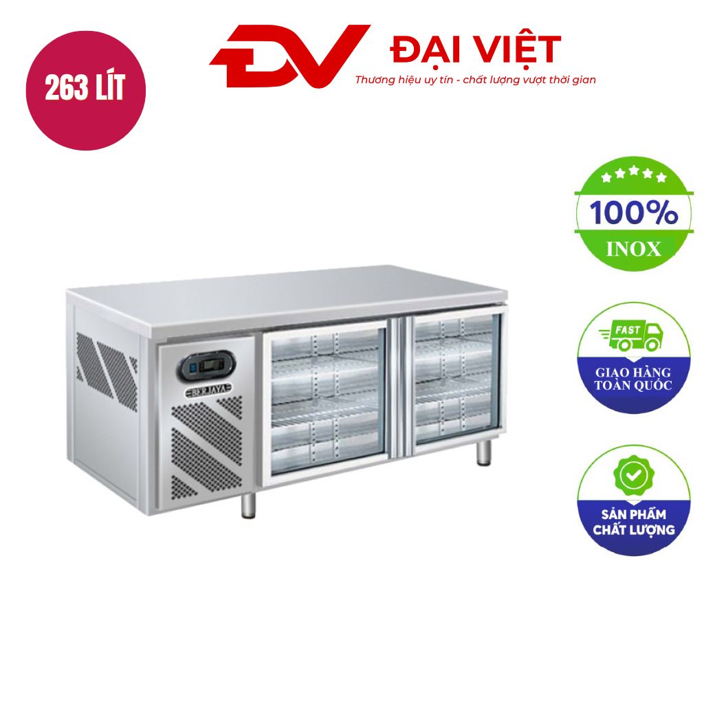 Bàn mát inox 2 cánh kính Berjaya B2D/C4/7 SM dài 1,2m Bàn mát inox 2 cánh kính Berjaya B2D/C4/7 SM dài 1,2m
