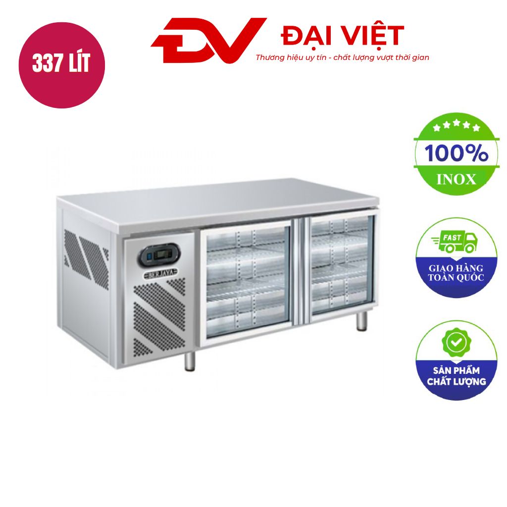 Bàn mát inox 2 cánh kính Berjaya B2D/C5/7 SM dài 1.5m Bàn mát inox 2 cánh kính Berjaya B2D/C5/7 SM dài 1.5m