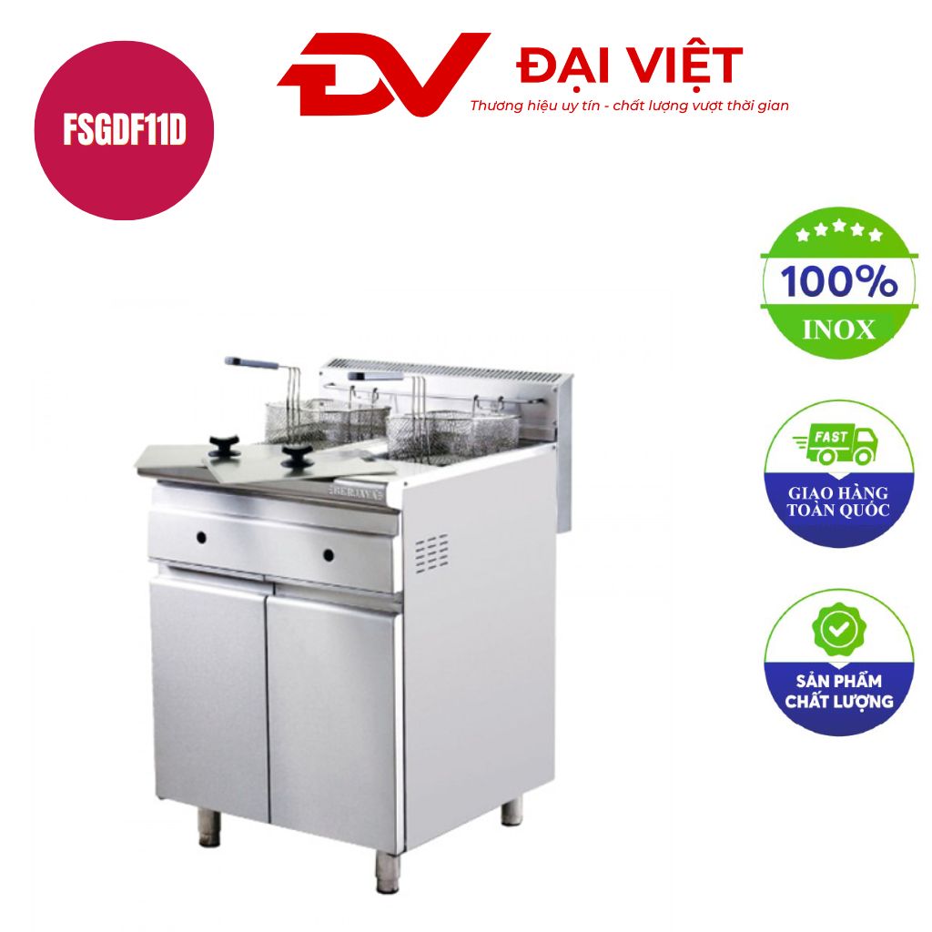 Bếp chiên nhúng đôi dùng gas có chân đứng FSGDF11D Bếp chiên nhúng đôi dùng gas có chân đứng FSGDF11D