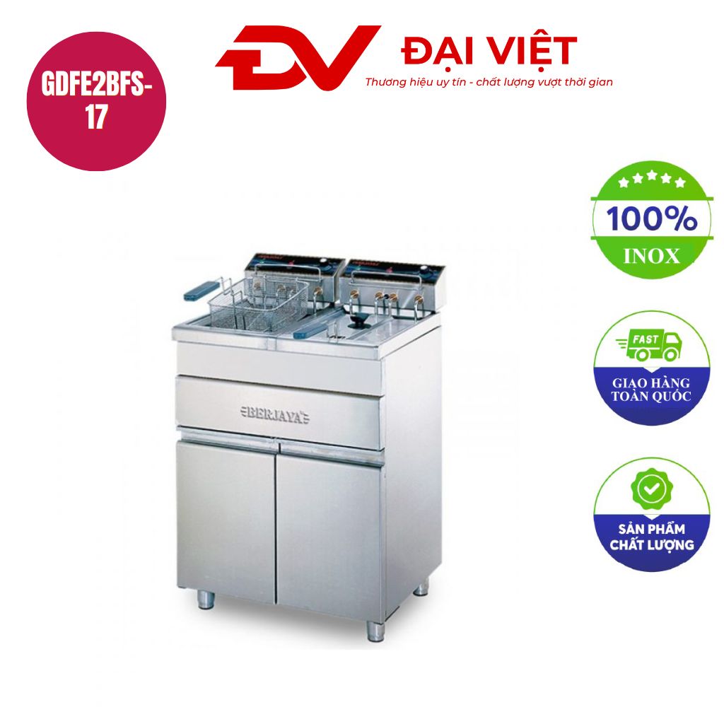 Bếp chiên nhúng đôi dùng gas có chân đứng GDFE2BFS 17 Bếp chiên nhúng đôi dùng gas có chân đứng GDFE2BFS 17