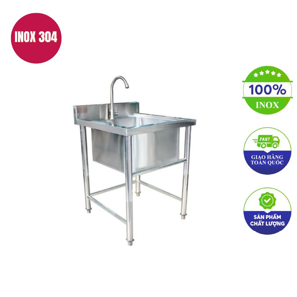Chậu rửa công nghiệp 1 hố 700x700x800mm Chậu rửa công nghiệp 1 hố 700x700x800mm