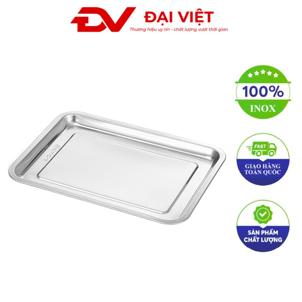 Khay inox chữ nhật 36x27×4.8cm