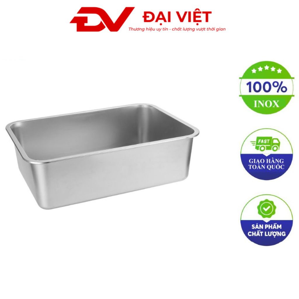 Khay inox chữ nhật 45x35x15cm