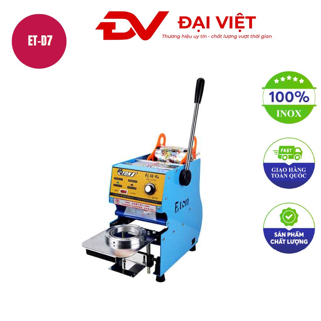 Máy dán miệng ly ET D7 Máy dán miệng ly ET D7