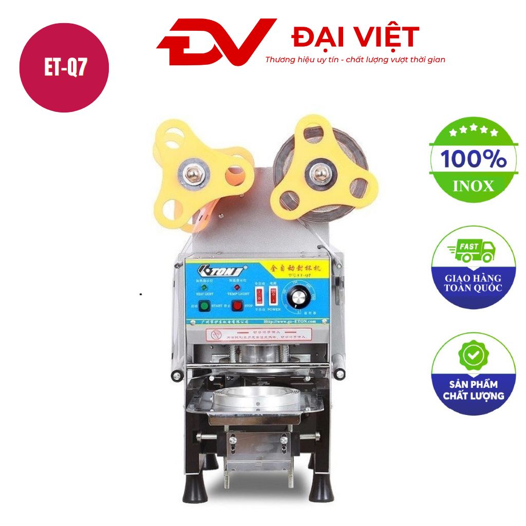 Máy dán miệng ly tự động ET Q7 Máy dán miệng ly tự động ET Q7