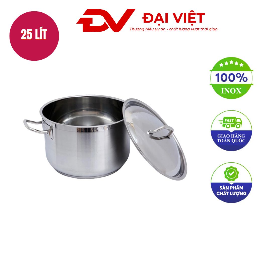 Nồi inox thân thấp 25L 40x25cm Nồi inox thân thấp 25L 40x25cm