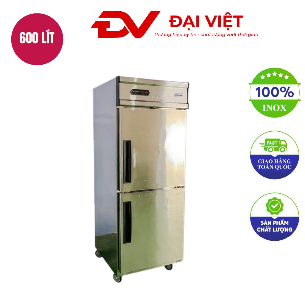 Tủ đông 2 cánh inox dàn đồng Tủ đông 2 cánh inox dàn đồng