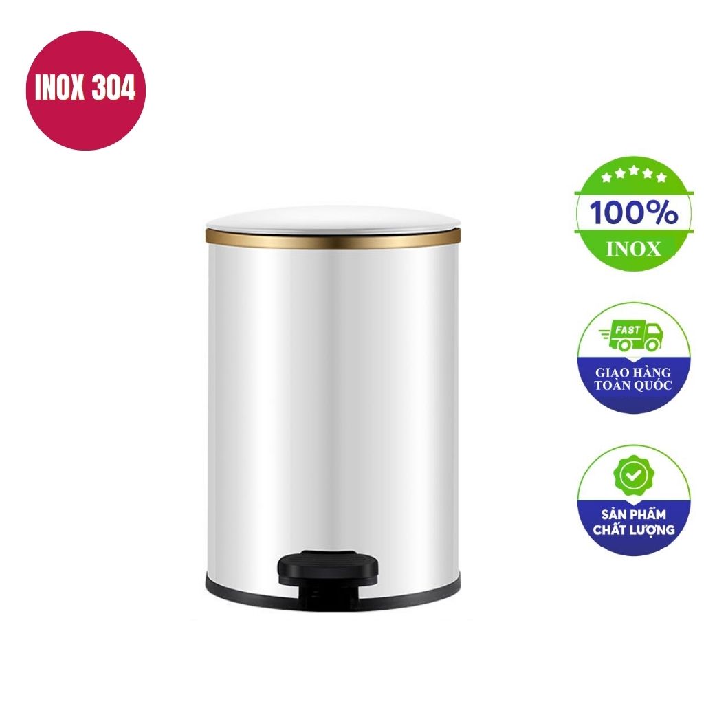 Thùng rác đạp chân inox