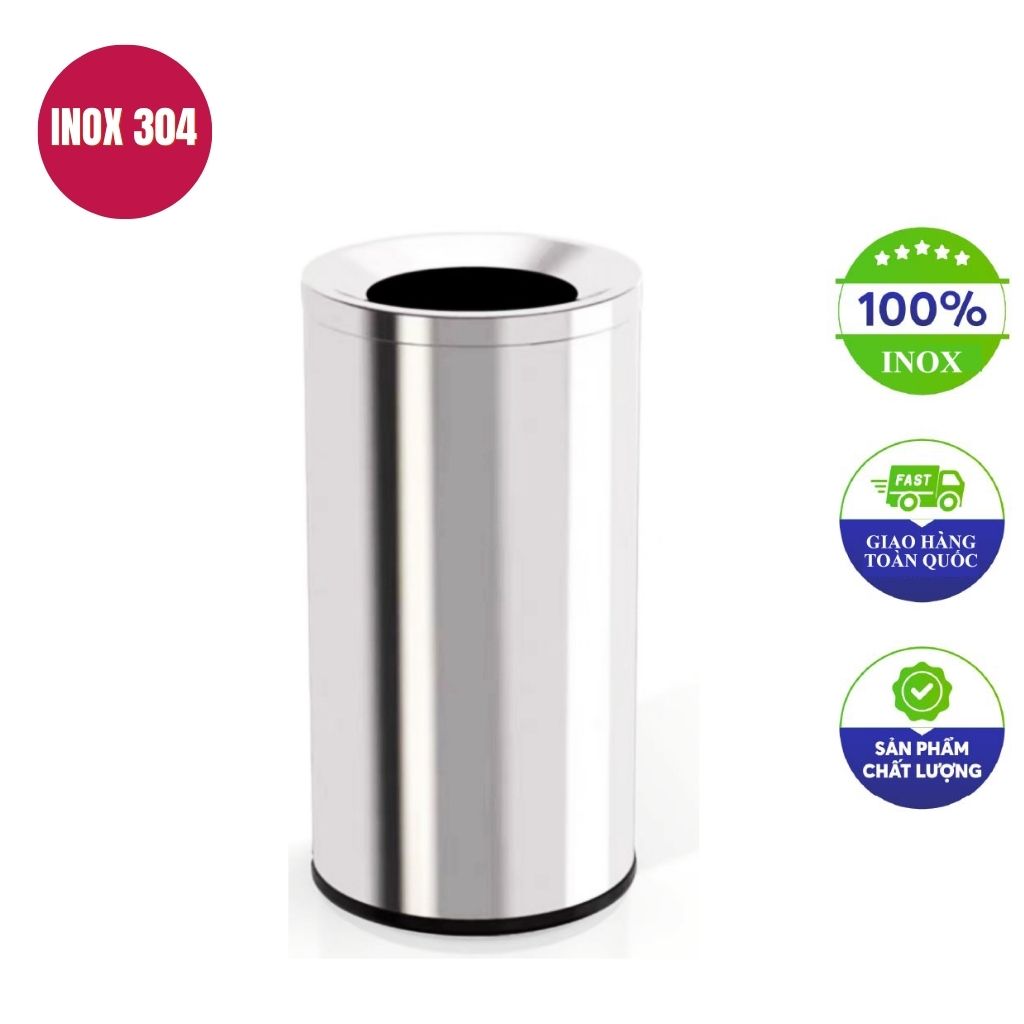Thùng rác inox tròn