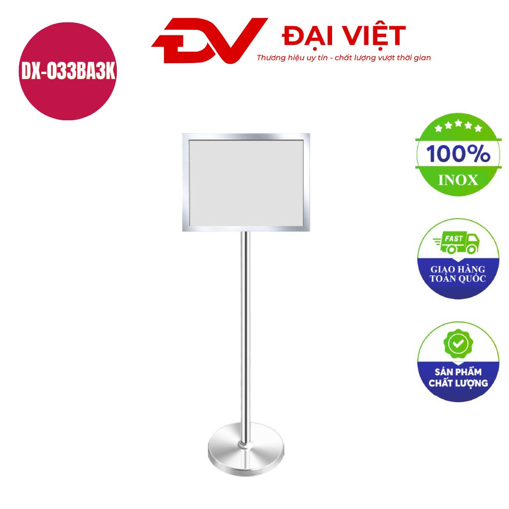 Bảng chỉ dẫn inox A3 tăng giảm không thùng DX 033BA3K Bảng chỉ dẫn inox A3 tăng giảm không thùng DX 033BA3K